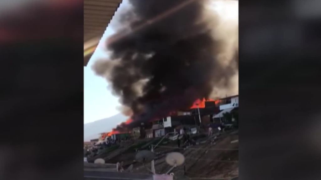 Un incendio arrasa un poblado chabolista al norte de Chile