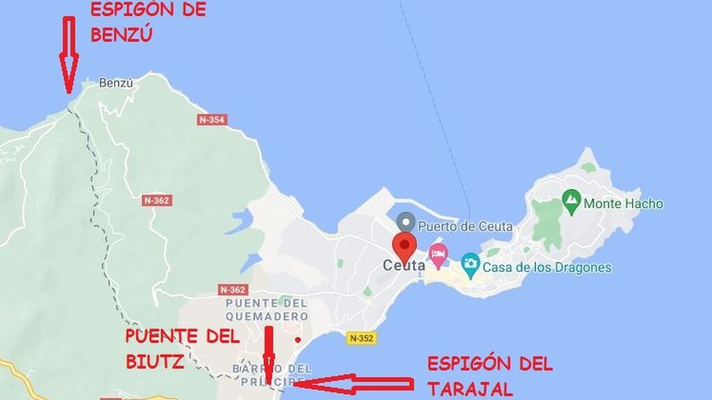 mapa ceuta entradas organizadas