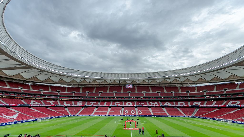 La plantilla del Atlético de Madrid celebra haber ganado la Liga
