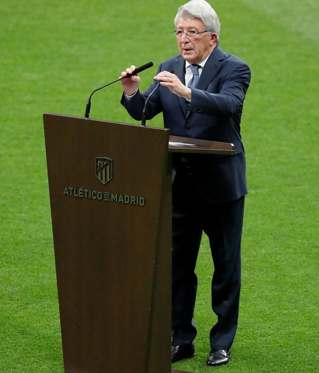 La plantilla del Atlético de Madrid celebra haber ganado la Liga