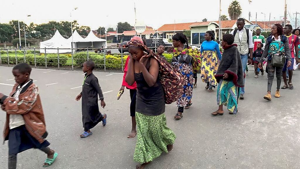 Los residentes congoleños de Goma llegan a Ruanda