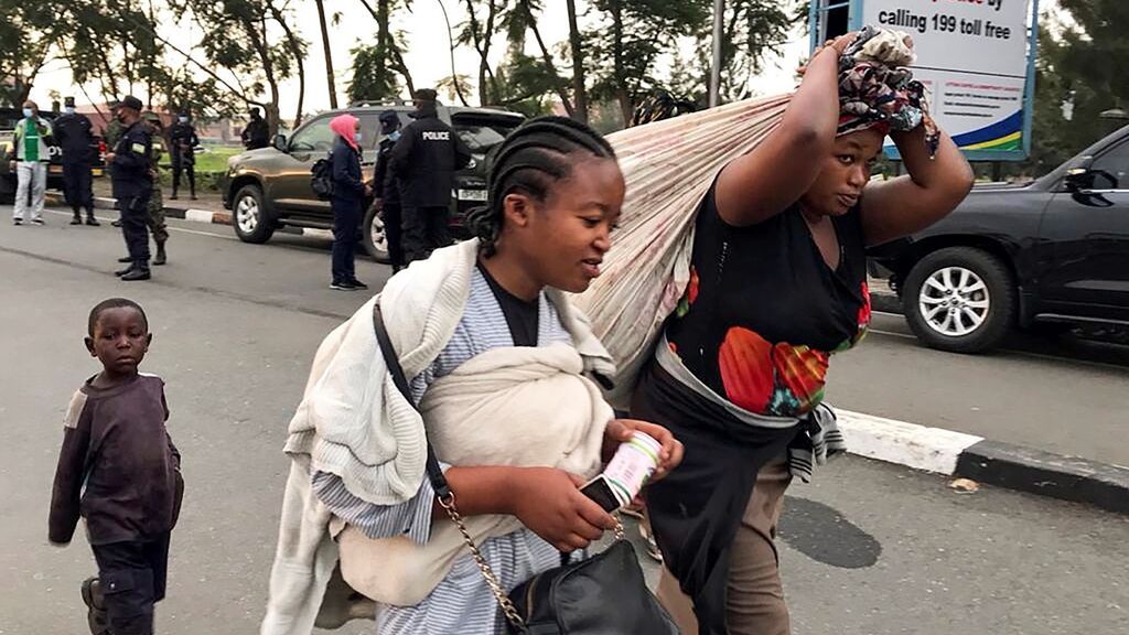 Los residentes congoleños de Goma llegan a Ruanda