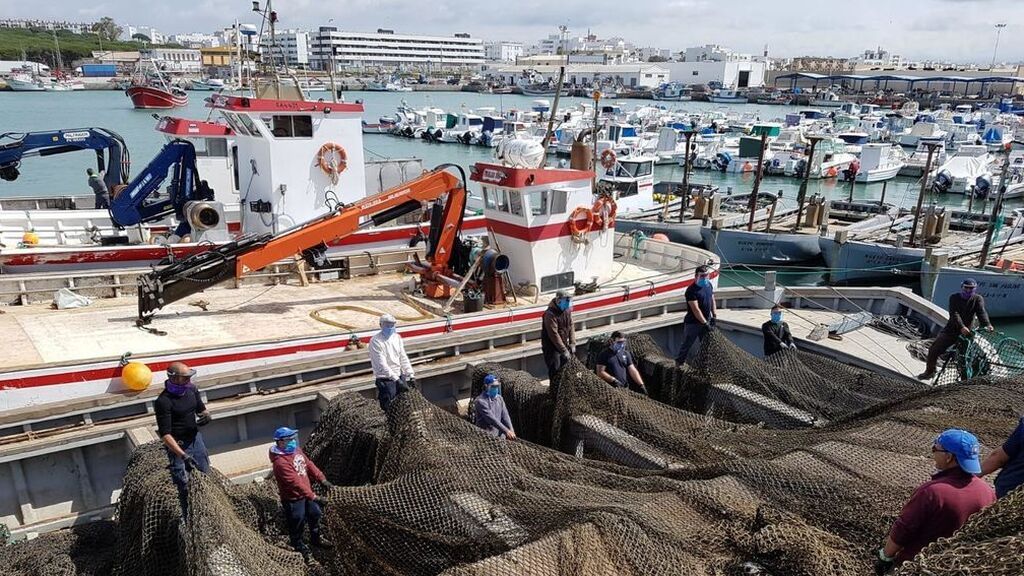 Trabajos en la almadraba de Barbate