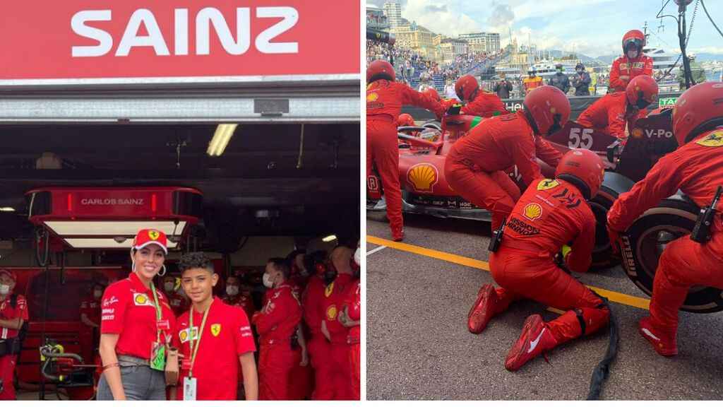 Ferrari regala una experiencia inolvidable a Cristiano JR y Georgina: estuvieron en el garaje del equipo en Mónaco