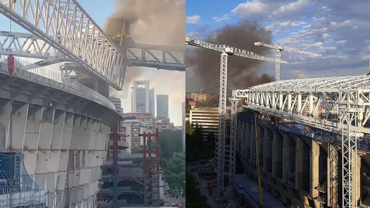 Incendio declarado en las obras del Santiago Bernabéu Incendio declarado en las obras del Santiago Bernabéu