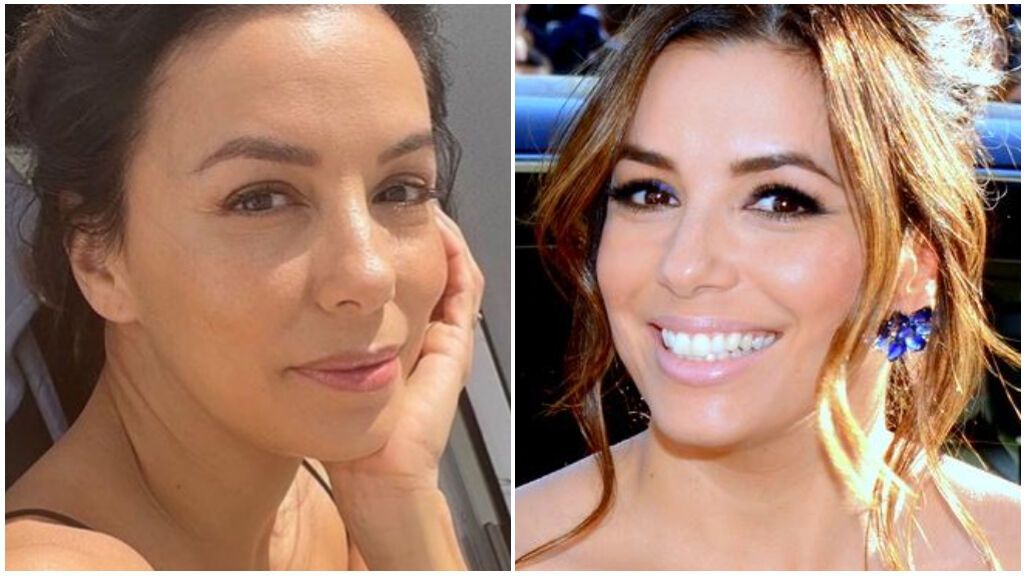 Eva Longoria, al natural y con maquillaje.