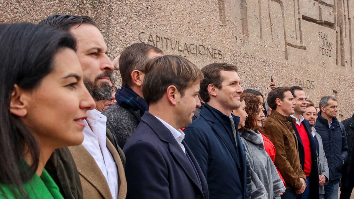 El PP se manifiesta con Vox y C's en Colón en 2019 El PP se manifiesta con Vox y C's en Colón en 2019
