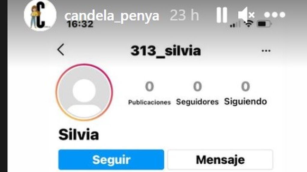 Captura de Candela Peña con uno de los perfiles de donde vienen las amenazas