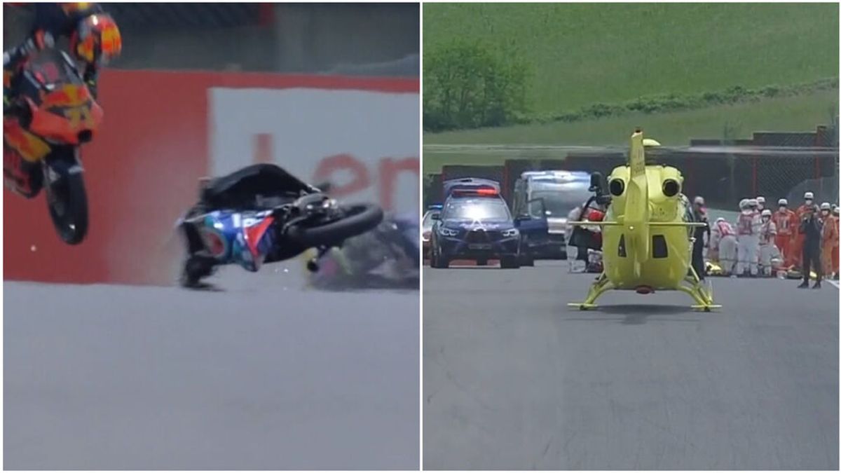El brutal accidente de Dupasquier que protagonizó en Moto3 por el que tuvo que se evacuado en helicóptero