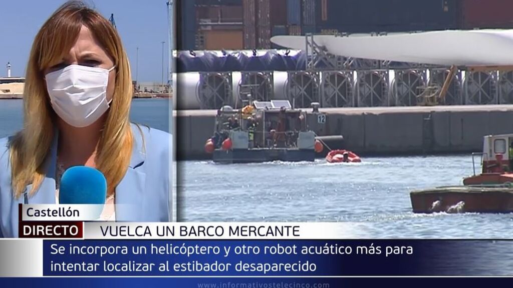 Se reanuda la búsqueda del segundo desaparecido, un estibador de 36 años, en el puerto de Castellón