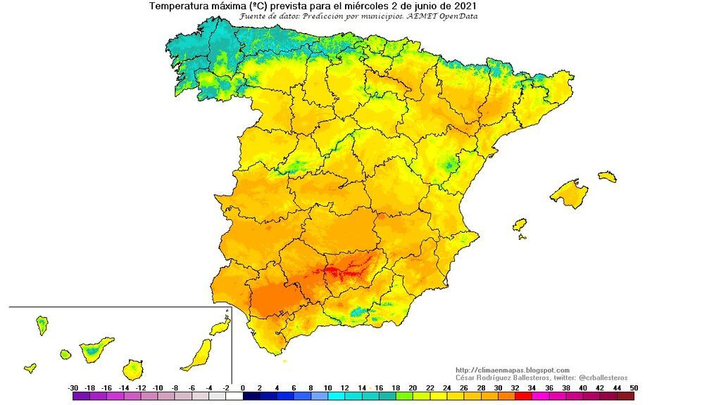 maximas miercoles aemet