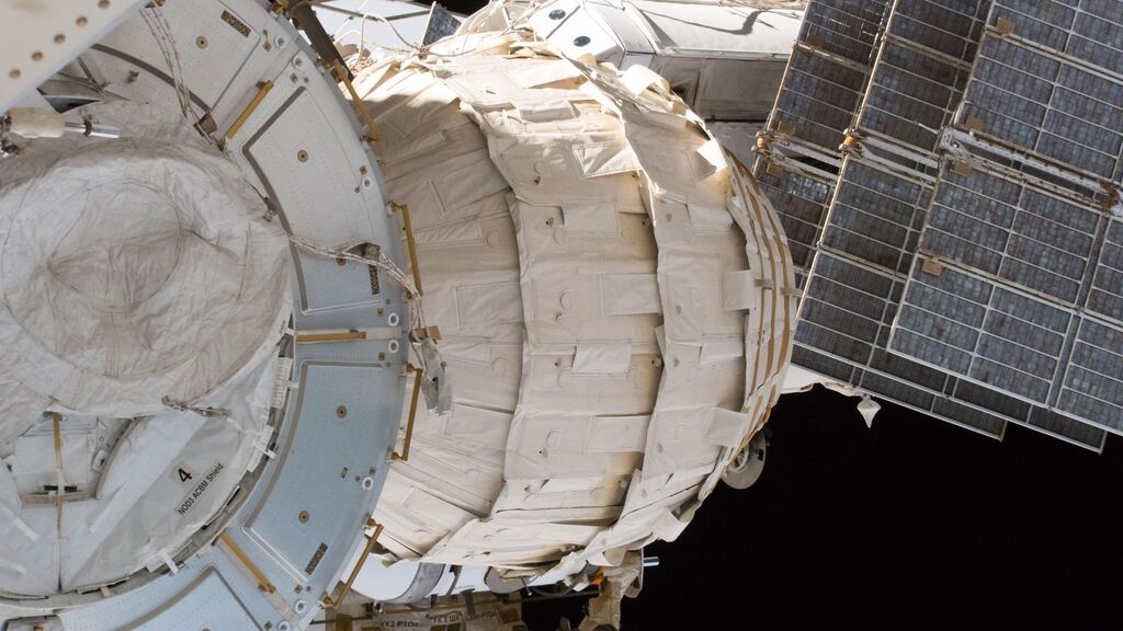 Vista del Bigelow Expandable Activity Module (BEAM) de la ISS