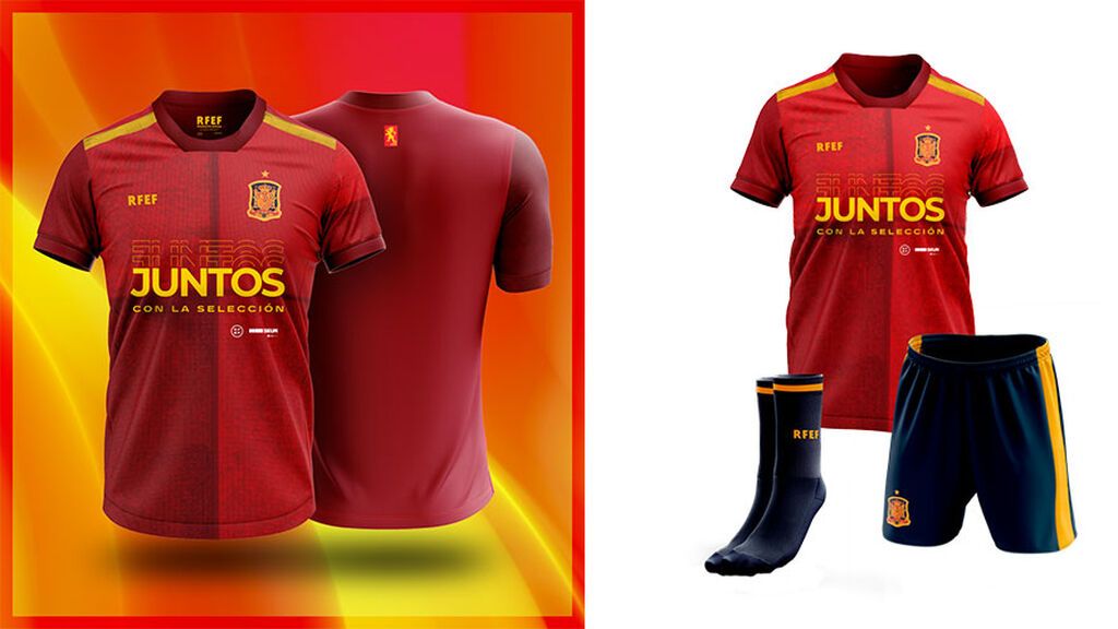 camiseta y equipación infantil selección española