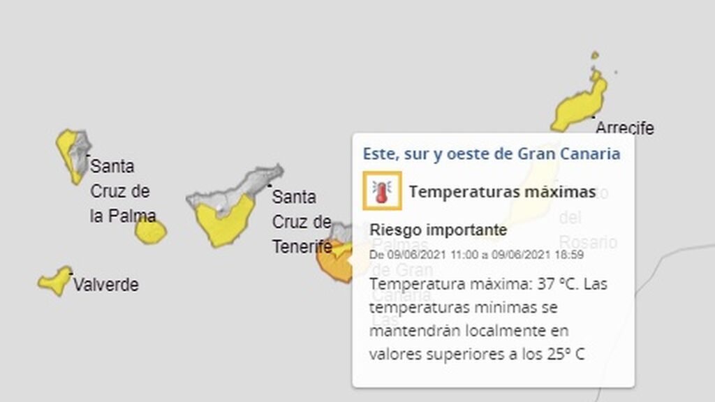 avisos calor canarias