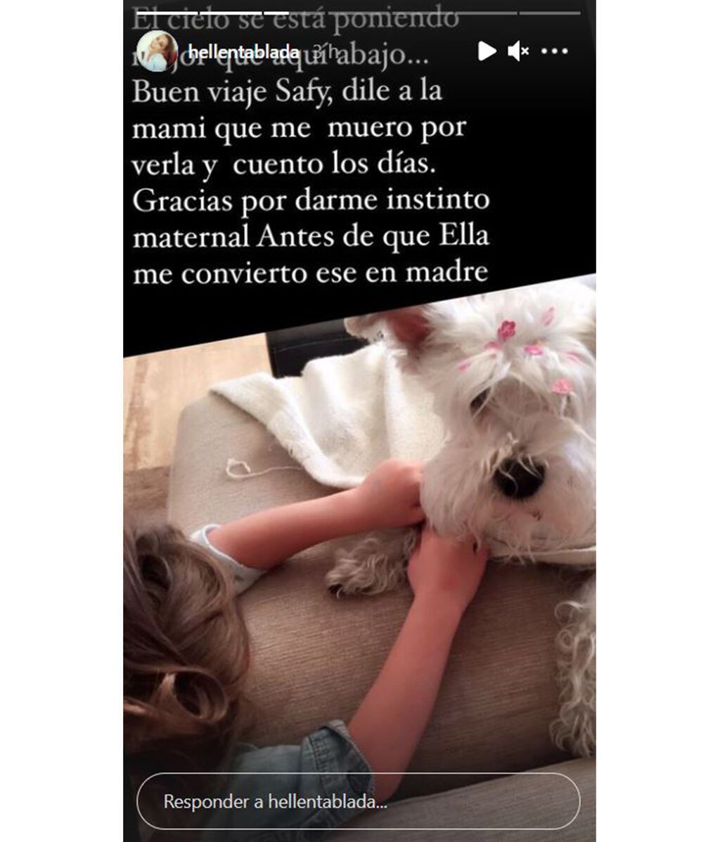 Elena Tablada despide a Sally, su mascota