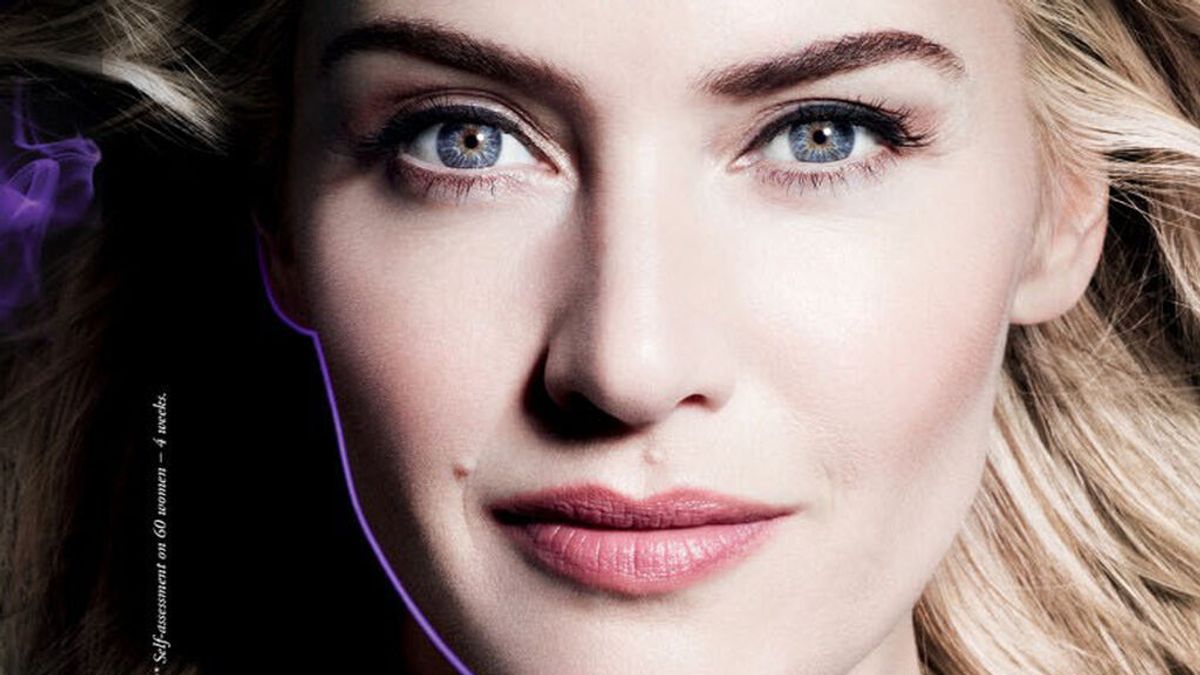 Kate Winslet, en una campaña de Lancome con retoque digital Kate Winslet, en una campaña de Lancome con retoque digital
