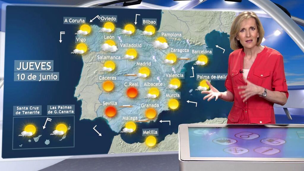 Más calor y polvo entrando por el Atlántico: el tiempo que hará el jueves en España