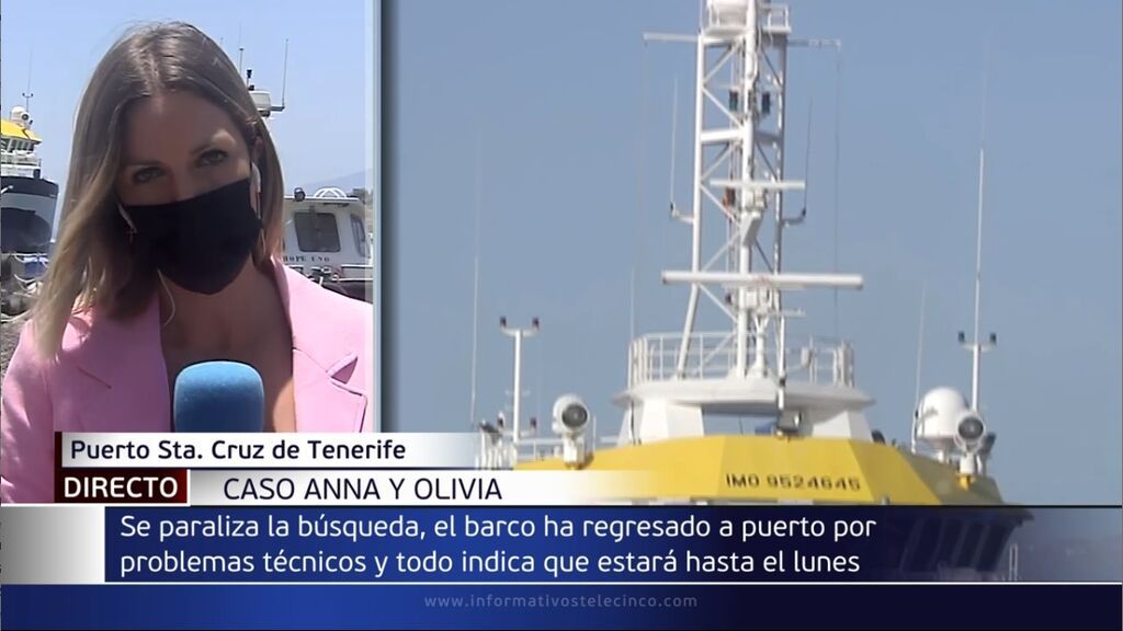 El buque que busca a Anna y a Tomás Gimeno en Tenerife vuelve a puerto por una avería