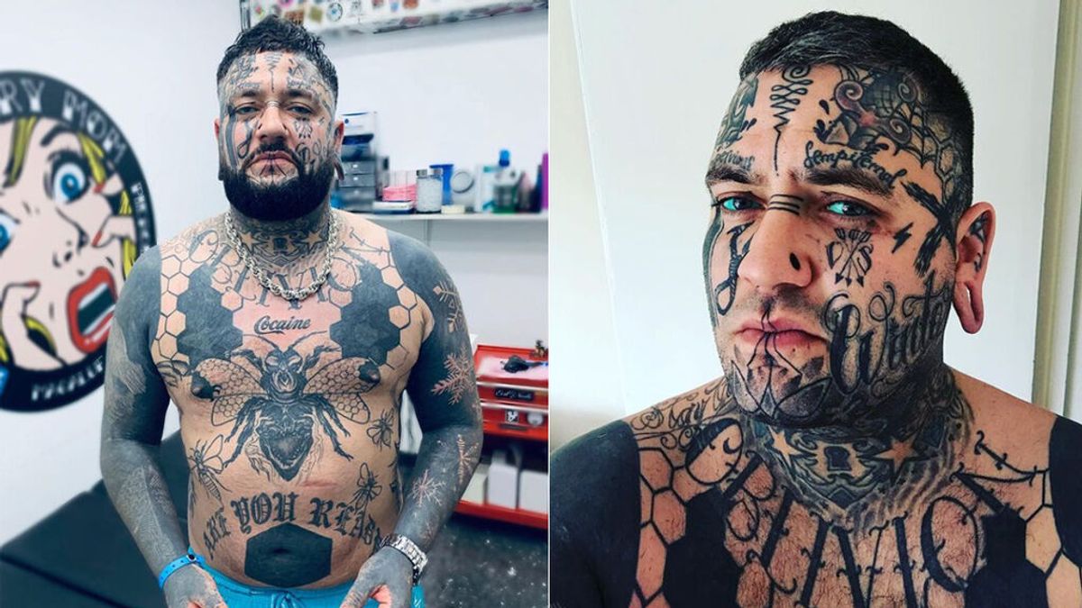 Un hombre se tatúa el cuerpo y la cara en homenaje a su hija fallecida