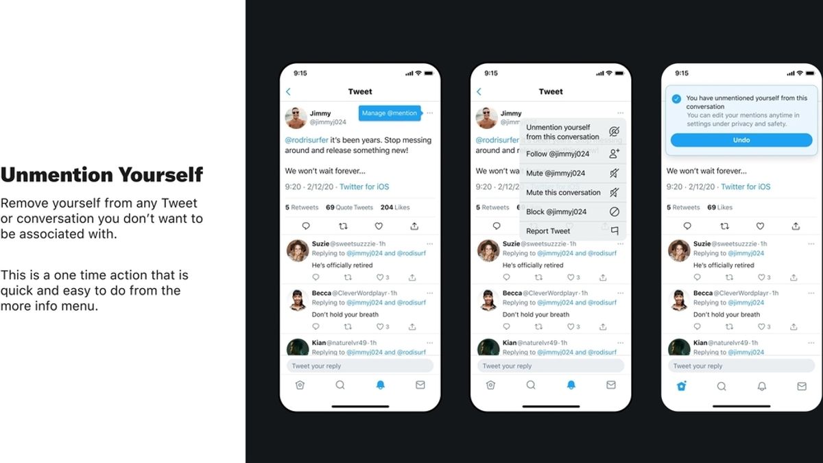 Twitter prueba la opción de 'desetiquetarse' de los tuits que les mencionen Twitter prueba la opción de 'desetiquetarse' de los tuits que les mencionen