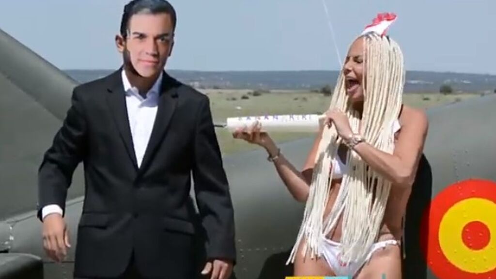 Leticia Sabater, vacunando a Pedro Sánchez en 'Bananakiki'