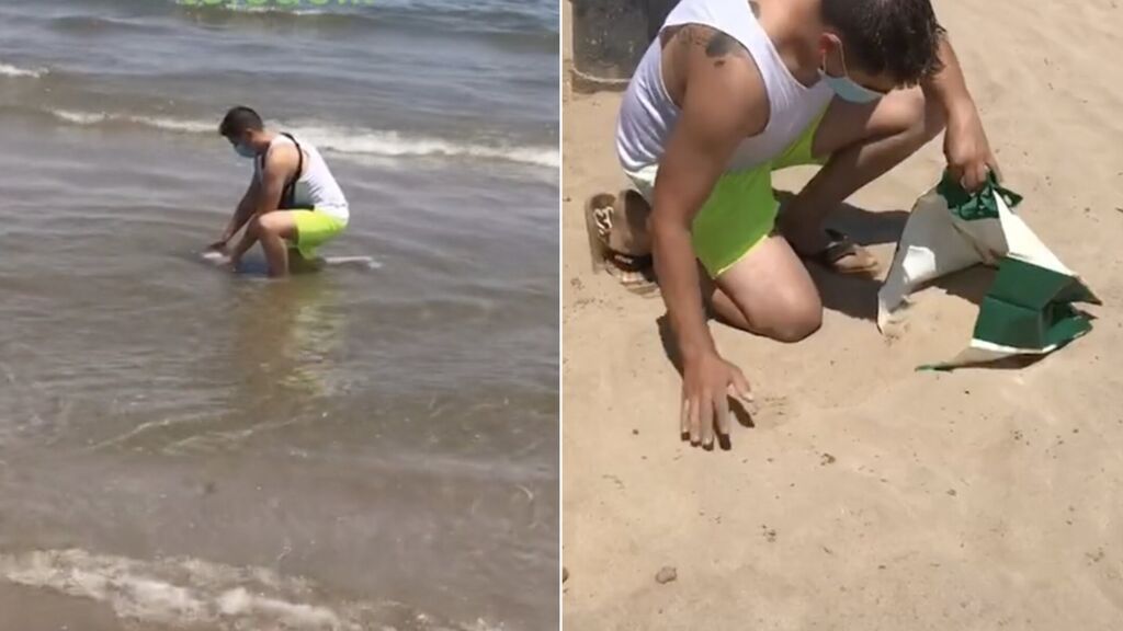 David la lía con su declaración de amor llenando la casa de su novia de arena de la playa de Valencia: "Me ha tocado el más moñas"