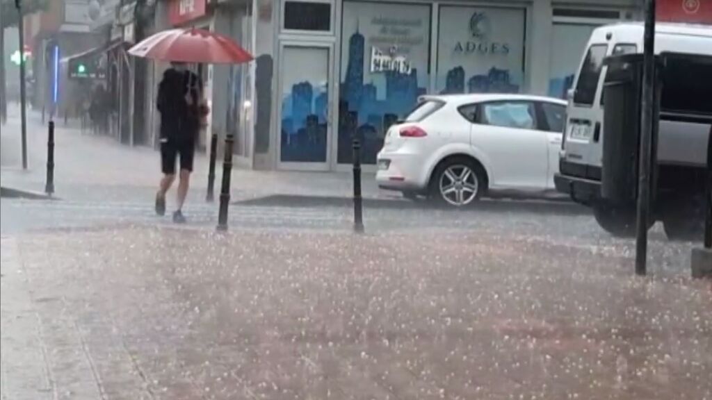 Las imágenes de la granizada caída en Bilbao