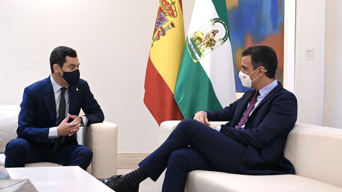 Juan Manuel Moreno Bonilla con Pedro Sánchez en Moncloa Juan Manuel Moreno Bonilla con Pedro Sánchez en Moncloa