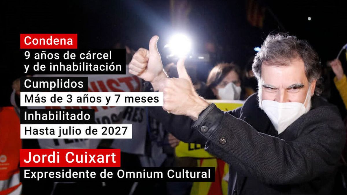Jordi Cuixart, indultado parcialmente de su condena de nueve años de cárcel Jordi Cuixart, indultado parcialmente de su condena de nueve años de cárcel