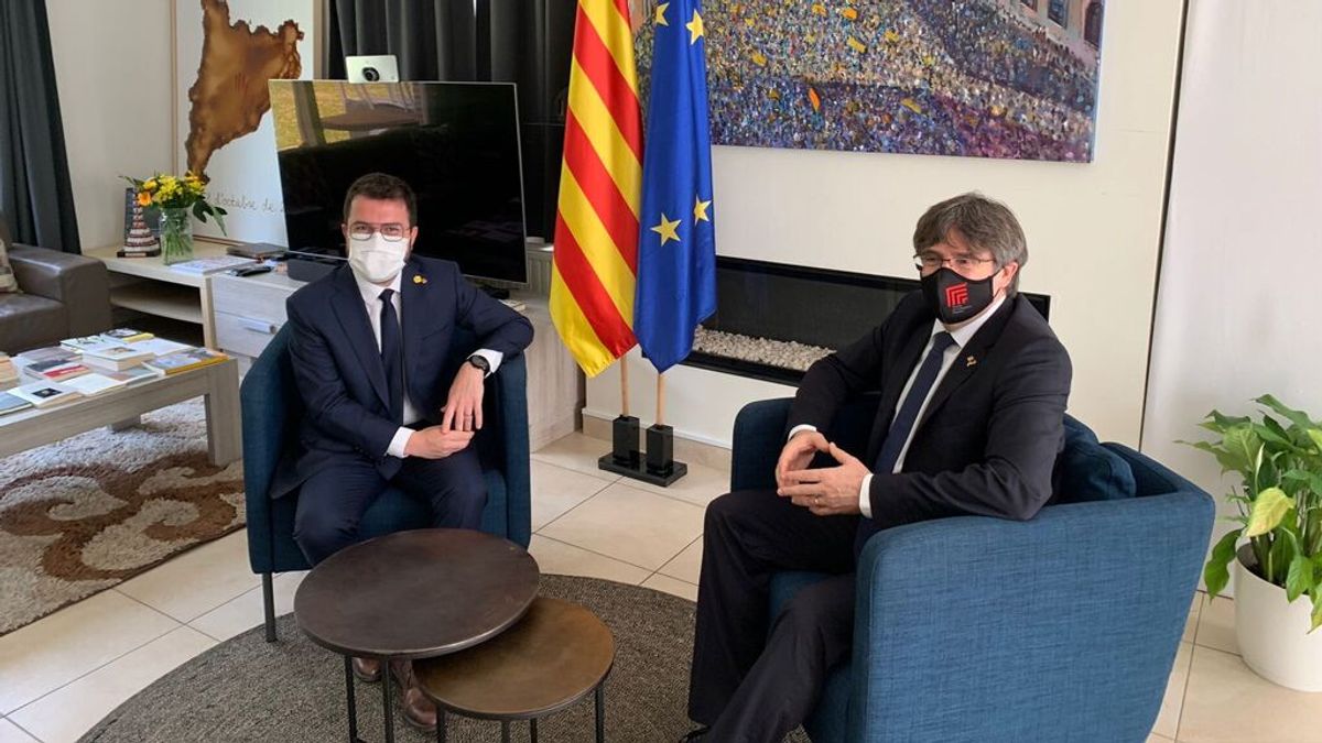 Pere Aragonès visita a Puigdemont en Waterloo Pere Aragonès visita a Puigdemont en Waterloo