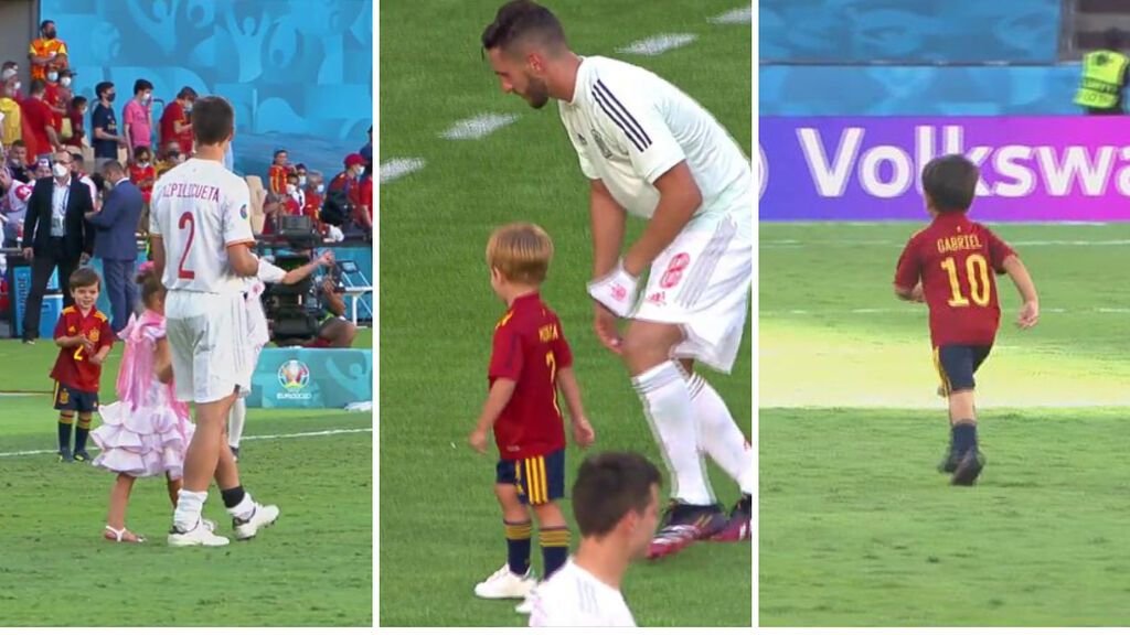 ¡El futuro de la Selección Española está garantizado! Los hijos de los futbolistas jugaron en La Cartuja tras la victoria