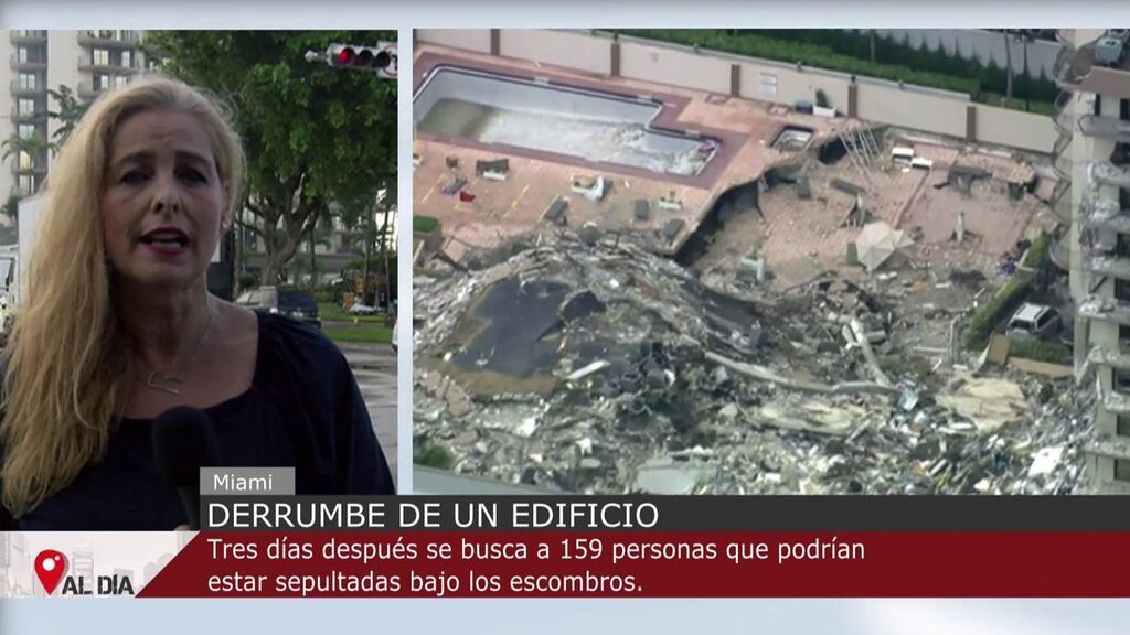 En Miami sigue la búsqueda desesperada de más de 150 personas tras el derrumbe de un edificio