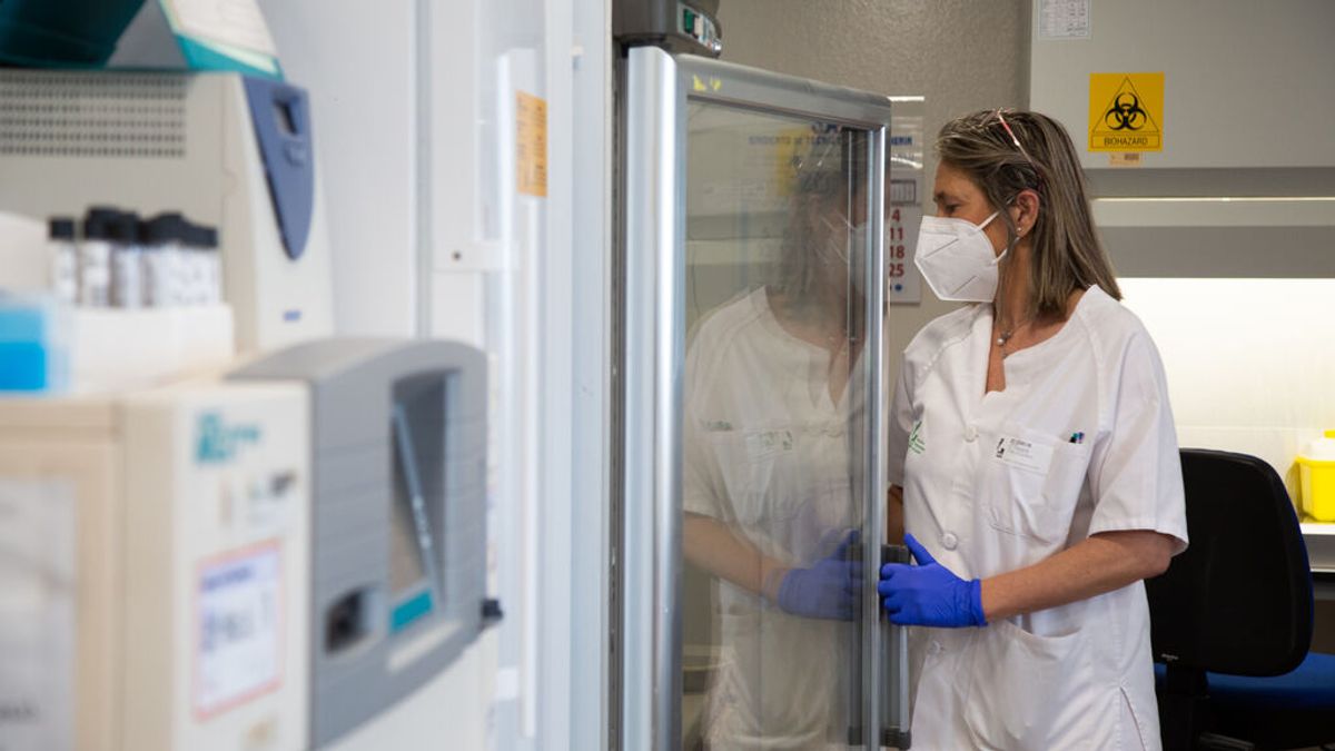 Una investigadora trabaja en un laboratorio de Microbiología Una investigadora trabaja en un laboratorio de Microbiología
