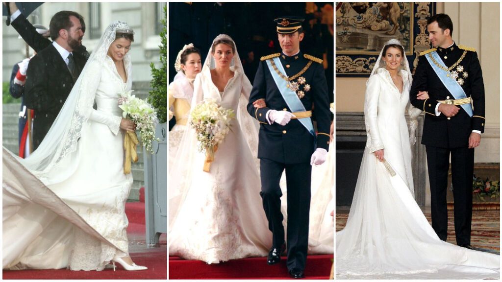 El vestido de novia de Letizia: así vistió la reina en su día B - Divinity