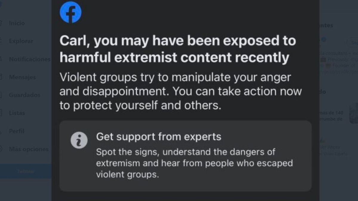 Facebook alertará a los usuarios si han leído contenido extremista que busqué "manipular la rabia y la decepción"