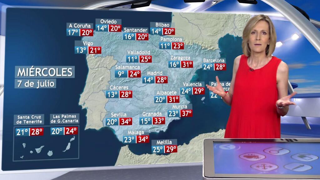 Cinco provincias, en aviso por las lluvias: el tiempo que hará el miércoles en España
