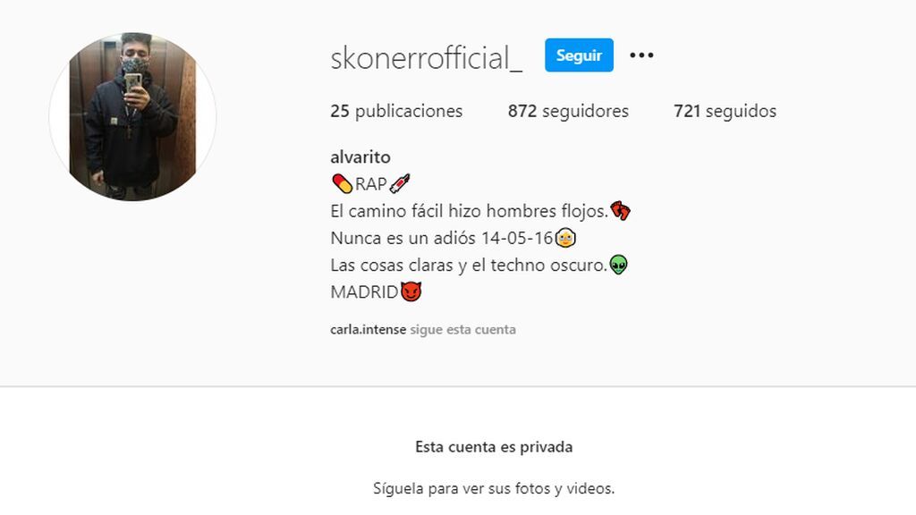 El perfil de Álvaro, novio de Carla Vigo