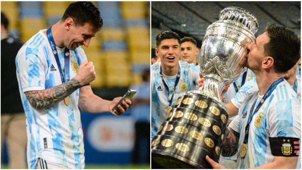 La felicidad de Messi al hacer una  videollamada con su familia tras proclamarse campeón de la Copa América: "Es una locura"
