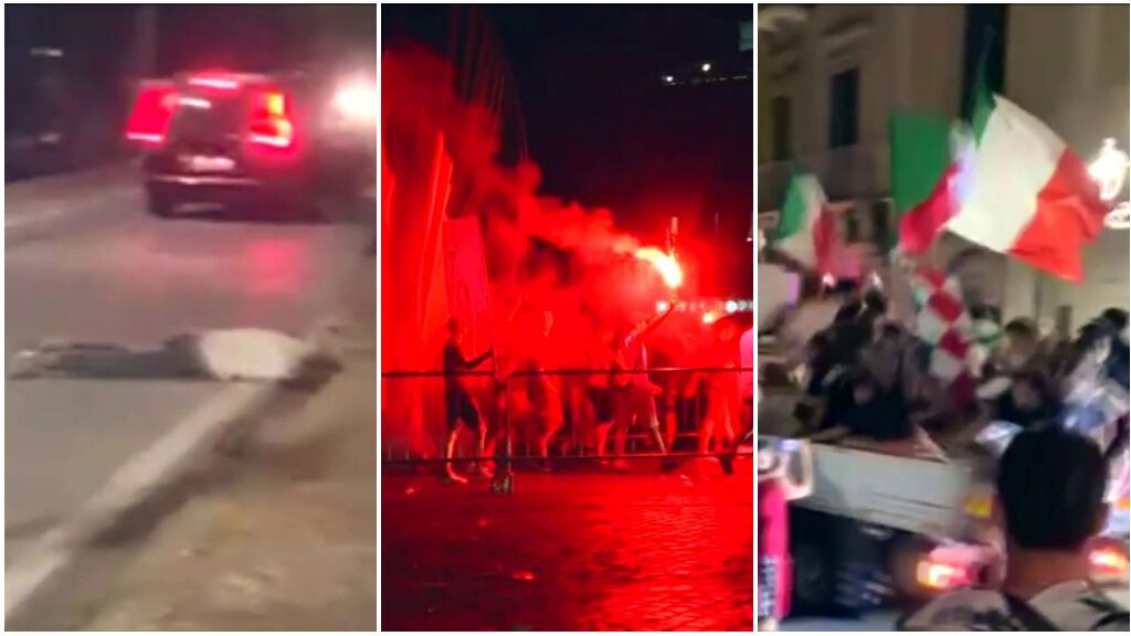 La fiesta de Italia por la Eurocopa acabó mal: Muchos accidentes y varios heridos en el hospital