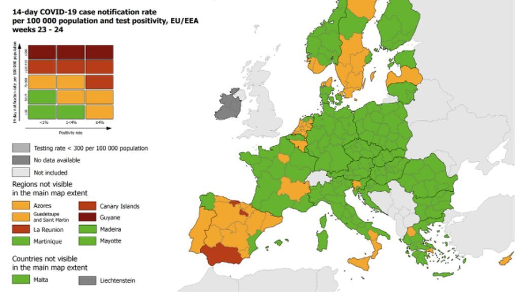 mapa de la EMA antes de la quinta ola