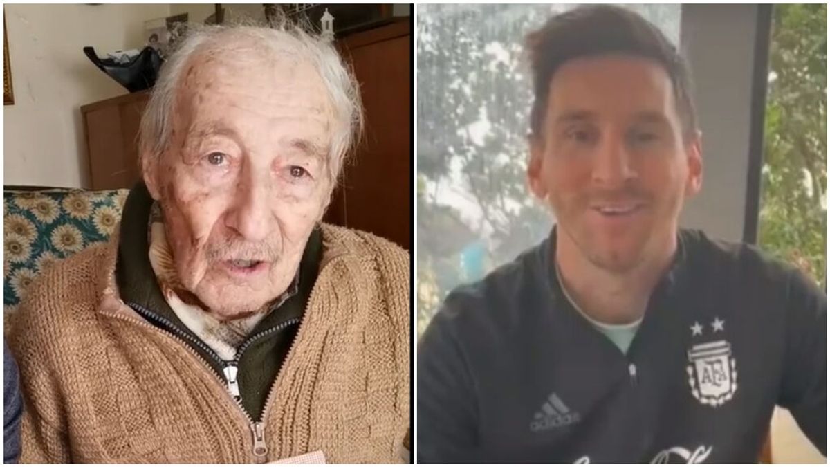 Messi sorprende con un emotivo vídeo a un aficionado de 100 años: "No me digas que es él"