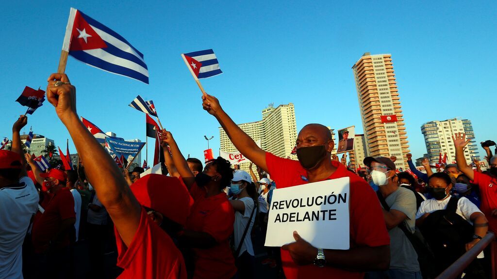 Acto de apoyo a la dictadura cubana