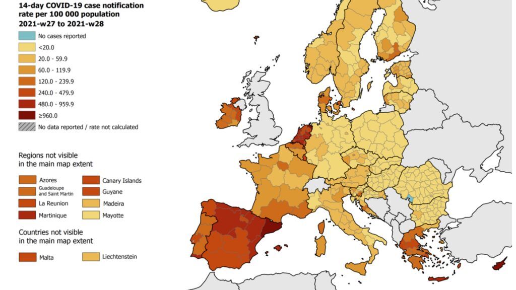 Europa teme a España y su quinta ola: el mapa que lo demuestra