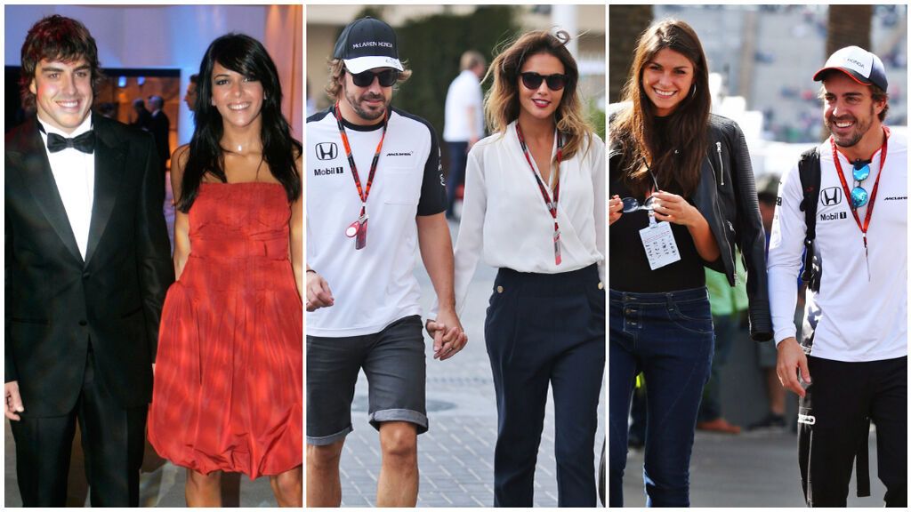 El podium amoroso de Fernando Alonso: de su matrimonio con Raquel del Rosario y su noviazgo de dos años con Lara Álvarez  a su relación más estable con Linda Morselli.