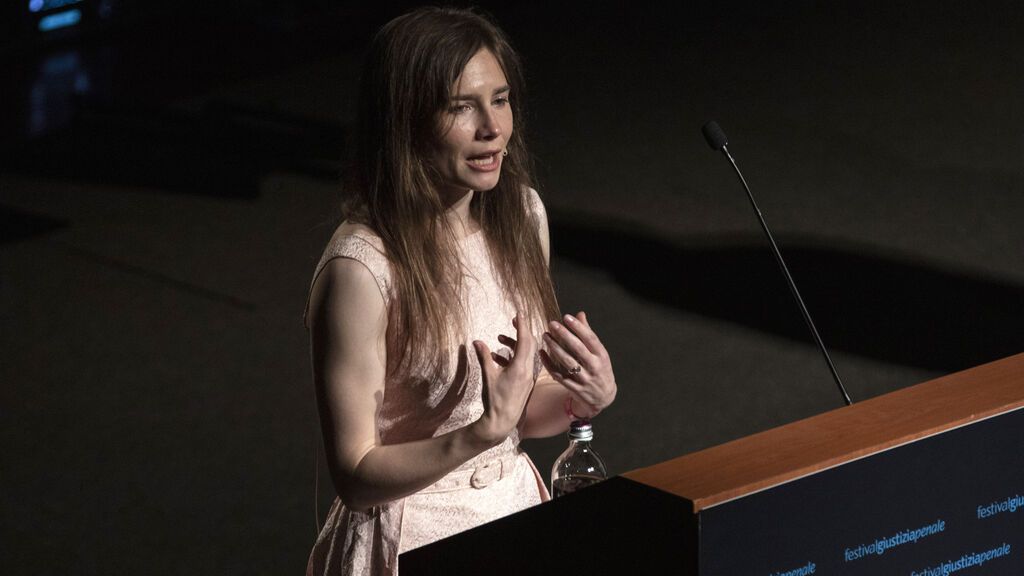 Amanda Knox, en una conferencia en 2019