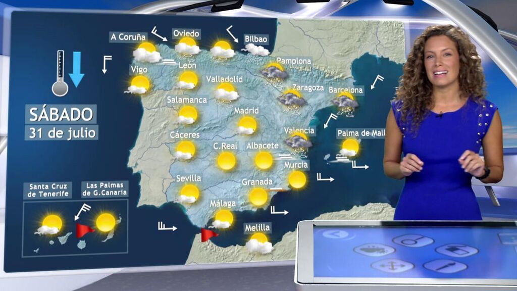 Bajón térmico y tormentas por una vaguada: el tiempo para el último fin de semana de julio