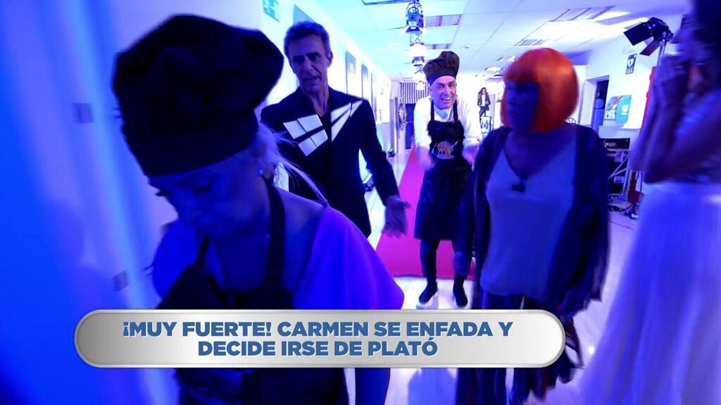 Carmen Borrego abandona el plató entre gritos a Kiko Hernández: "A mí no me insultas ¡Ahí os quedáis!"