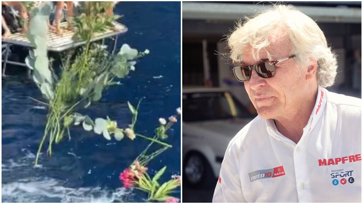 El emotivo homenaje a Ángel Nieto en aguas de Ibiza en el cuarto aniversario de su muerte: su familia se reúne para lanzar flores junto a sus cenizas