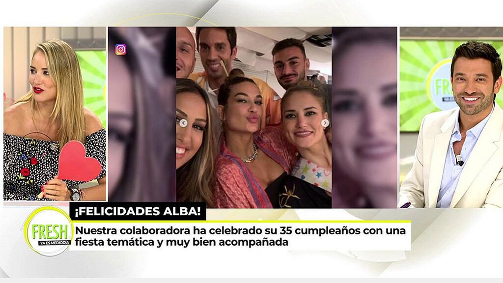 El divertido y temático cumpleaños de Alba Carrillo: “Estoy in love”