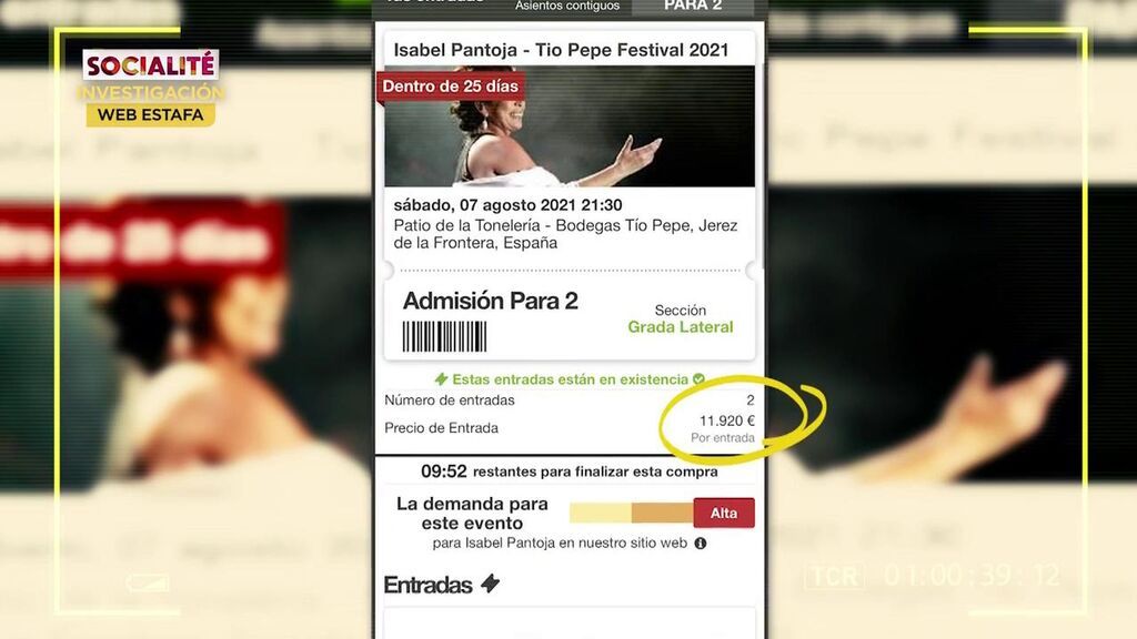 El fraude con las entradas del concierto de Isabel Pantoja